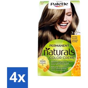 Poly Palette - Haarverf - Middenblond 7-0 - 115ml - Voordeelverpakking - 4 stuks
