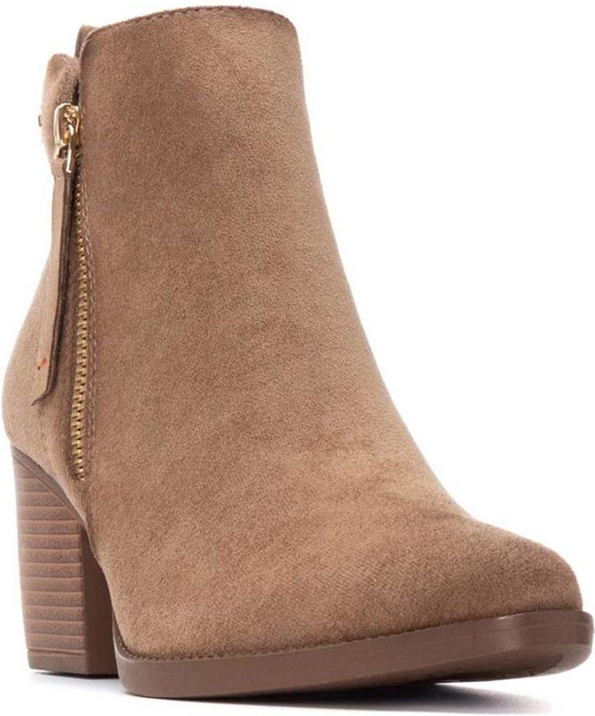 Refresh - 17301502 - Enkellaarsjes - Beige - Hakhoogte 3 tot 5 cm - Ritssluiting