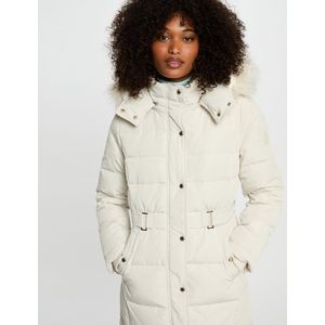 Long Padded Jacket With Hood Ivory
