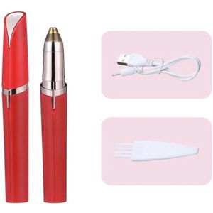 Elektrische wenkbrauwtrimmer voor vrouwen Wenkbrauwpotlood Gezichtshaarverwijderingsapparaat Automatische wenkbrauwtrimmer voor vrouwen Klein opvouwbaar mes Rood