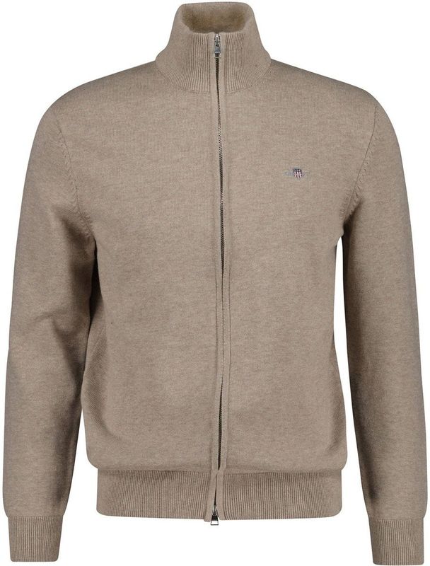 GANT - Gebreid Vest - Donkerbeige