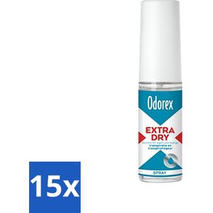 Odorex - Deodorant Spray - Extra Dry - Krachtige Bescherming - 30 ml - Bulkverpakking - 15 stuks