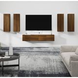 The Living Store TV Meubel Set - Hout - 80x30x30cm - bruineiken