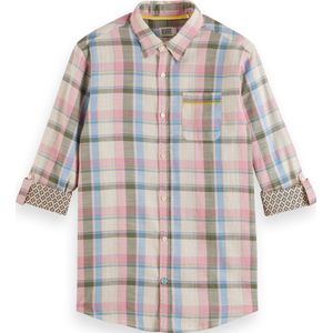 Scotch & Soda YARN DYE CHECK ROLL UP SHIRT Heren Overhemd - Maat XL