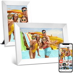 iMoshion Digitale Fotolijst met WiFi - 10.1 inch - Frameo App - Fotokader met Touchscreen - Micro SD - 16GB - Wit