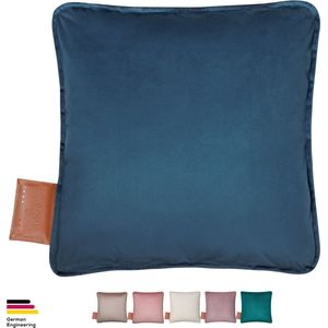 Beurer Warmtekussen - Heaty Velvet Deep Blue - Draadloos Warmtekussen - Elektrisch - Oplaadbaar - XL verwarmd oppervlak - 45x45 cm - 5 Jaar Garantie: exclusief bij Bol.com