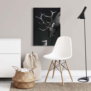 Canvas print DD123174 DeerAndRabbit A.S. Création 0,5 x 0,7 m Zwart / Antraciet Kantoor Hal/Gang Keuken Slaapkamer Woonkamer