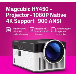 Beamer: [Magcubic HY450] - 1080P/8K - 900ANSI - Auto Keystone - WiFi6 - Android Projector