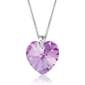 Montebello Ketting Fleur HZ116 - Swarovski® Hart - 925 Zilver Gerhod. - Ø14mm - 40cm