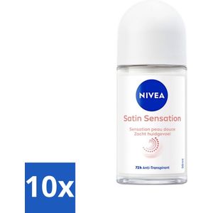 10 x Nivea - Deodorant - Roller - Soft Touch - Anti-Transpirant 50 ml - Aloë Vera - Rozengeur - Vanillegeur - Gevoelige Huid