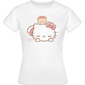 Hello Kitty Met Teddy Op Haar Rug T-Shirt Dames