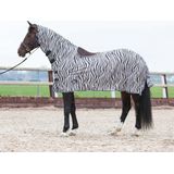Harry's Horse Vliegendeken mesh, hals en zadeluitsparing, zebra gray 175cm