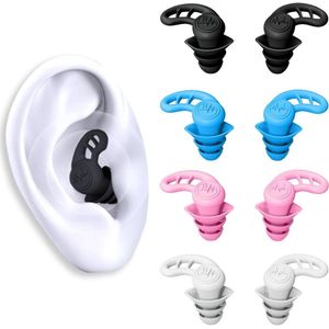 Allecto Plus - 4 paar waterdichte siliconen oordopjes voor zwemmers, douche, surfen - geluidsbescherming, comfort, reizen, sport