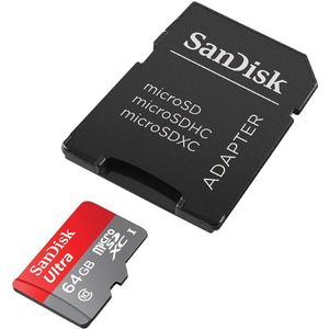 Micro SDXC kaart 64GB Mobile Ultra class 10 van SanDisk (geheugenkaart)