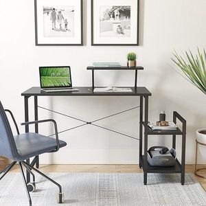 Laptoptafel, thuiskantoor, bureau, eenvoudige montage, metalen frame, 80 x 50 cm