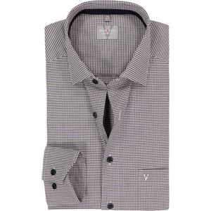 MARVELIS - Comfort Fit - Overhemd - Zwart Geruit - Strijkvrij - Boordmaat 44