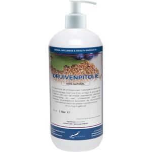 Druivenpitolie 1 liter met witte pomp - 100% natuurlijk - biologisch en koud geperst