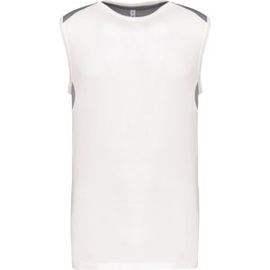 Tweekleurige tanktop sportoverhemd heren 'Proact' White/Fine Grey - 3XL