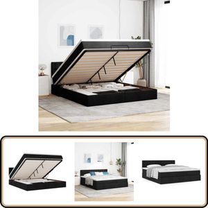 vidaXL Ottoman bed met matras 180x200cm stof zwart