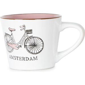Memoriez Mok Fiets Amsterdam Roze - Set van 2