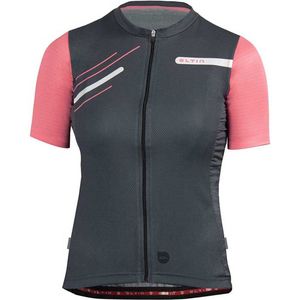 Eltin Glorious Korte Mouw Wielertrui Grijs,Roze 2XS Vrouw