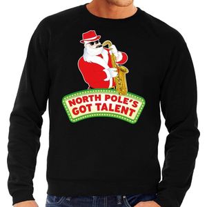 Foute kersttrui / sweater heren - zwart - North Poles Got Talent XXL