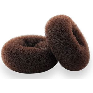 Scrunchies - 2 Medium (3 inch/Bruin) - Gebruiksvriendelijke lus-scrunchies - Geweldig voor kort en fijn haar