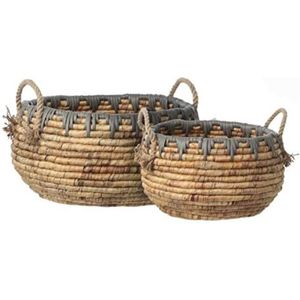 Casa Vivante Zambo opbergmanden rond l.bruin set van 2 H 26x D49cm