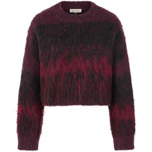 Banned - Arwen Gebreide trui - S - Zwart/Bordeaux rood