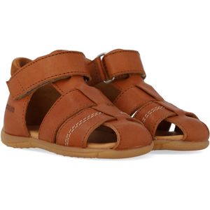 Angulus - Startersandaal met klittenbandsluiting - Cognac - 100% Chroomvrij Leer