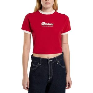 Dickies - Lewistown Ringer T-shirt - Rood - Dames - Katoen