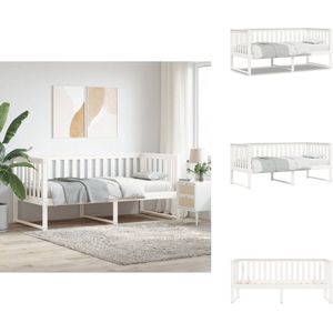vidaXL Slaapbank - Slaapbanken - Bedbank - Bed - Slaapbank zonder matras 90x200 cm massief grenenhout wit