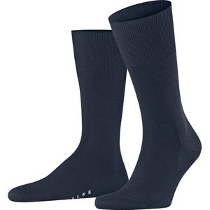 FALKE Airport warme ademende merinowol katoen sokken heren blauw - Matt 47-48