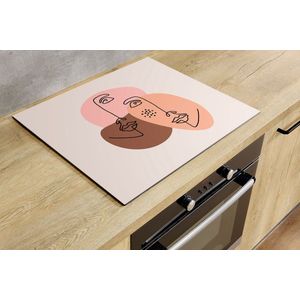 Inductiebeschermer - Collection of Faces - 60x52 cm - Inductiebeschermer - Inductie Afdekplaat Kookplaat - Inductie Mat - Anti-Slip - Keuken Decoratie - Keuken Accessoires