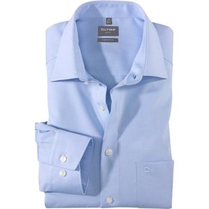 OLYMP - Heren Overhemd - Lichtblauw - Poplin - Comfort Fit