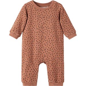 NAME IT NBNOON LS SWEAT SUIT BOX BRU Unisex Tuinbroek - Maat 62