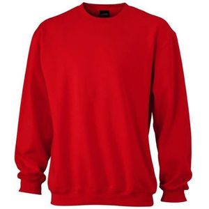 James and Nicholson Unisex Round Heavy Sweatshirt (Tomatenrood)