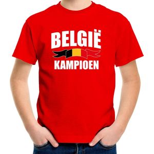 Belgie kampioen supporter t-shirt rood EK/ WK voor kinderen - EK/ WK shirt / outfit 122/128