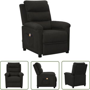 vidaXL Elektrische Massagestoel - Massagestoel - Massagestoel stof zwart - Relaxstoel - Loungestoel - Fauteuils