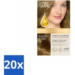 Guhl - Crème-kleuring - No. 7 Middenblond Beschermend - Haarverf - Bulkverpakking - 20 stuks