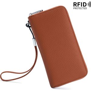 Portemonnee Dames, Pasjeshouder, RFID, voor Paspoort, Telefoon, Bankbiljetten, Wallet Kaarthouder, Munthouder - Bruin
