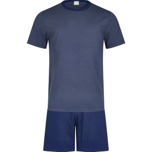 Mey - Nachtkleding Kort Strepen Blauw - Heren - Maat 56 - Modern-fit