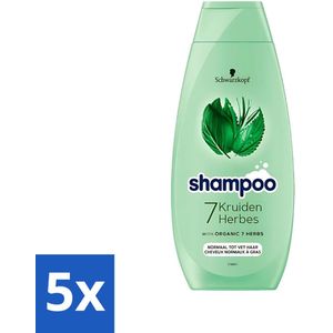 5 x Schwarzkopf - Shampoo - 7 Kruiden - Normaal tot Vet haar - 400 ml - Volume Shampoo