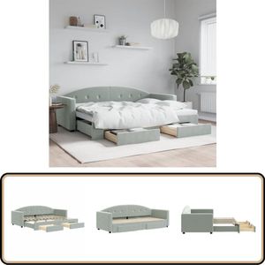 vidaXL Slaapbank met onderschuifbed en lades - 80x200 cm Slaapbank - Onderschuifbed - Tweepersoonsbed - Lounge Sofa - Multifunctioneel Meubilair