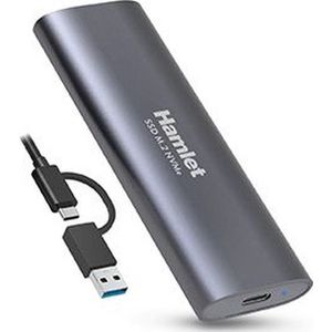 Hamlet - HXDM2-10GY - Externe Behuizing - Grijs - M.2 NVMe - USB 3.2 Gen 2