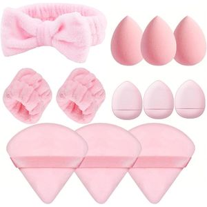 Set van 12 Makeup Sponsen - Foundation Blending Beauty Spons voor Liquid, Foundation, Poeder, Zonnebescherming en Crème - Wasbaar, Herbruikbaar, Spons voor Nat en Droog Gebruik in Make-up Tools