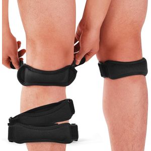 Patellabrace - 2 stuks - Patellaband voor Sportactiviteiten - Professionele Kniebeschermers - kniebescherming - One Size - Kniebrace - Patellabandje - Zwart