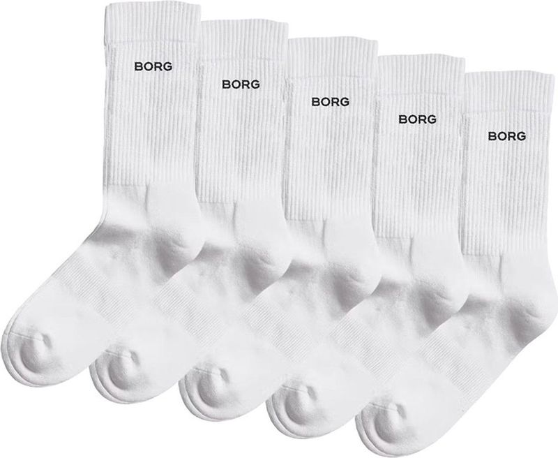 Björn Borg unisex essential crew 5P sokken mini logo wit