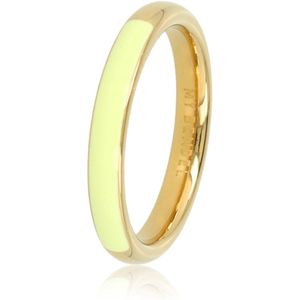 My Bendel Goudkleurige ring met half Epoxy groen - Trendy goudkleurige ring met half Epoxy groen - Met luxe cadeauverpakking