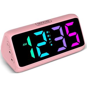 Digitale wekker met LED-display voor diepe slapers – dubbele alarmen en snooze functie